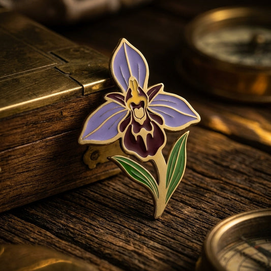 Flower Engraving Brooch
