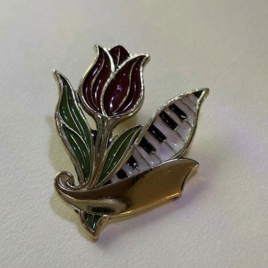 Tulip Engraving Brooch