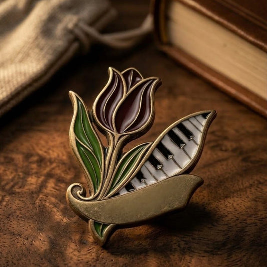 Tulip Engraving Brooch