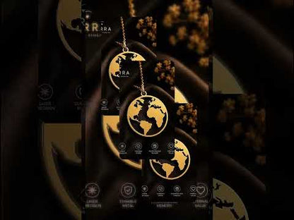 Personalized World Map Necklace – Custom Engraved Countries Pendant